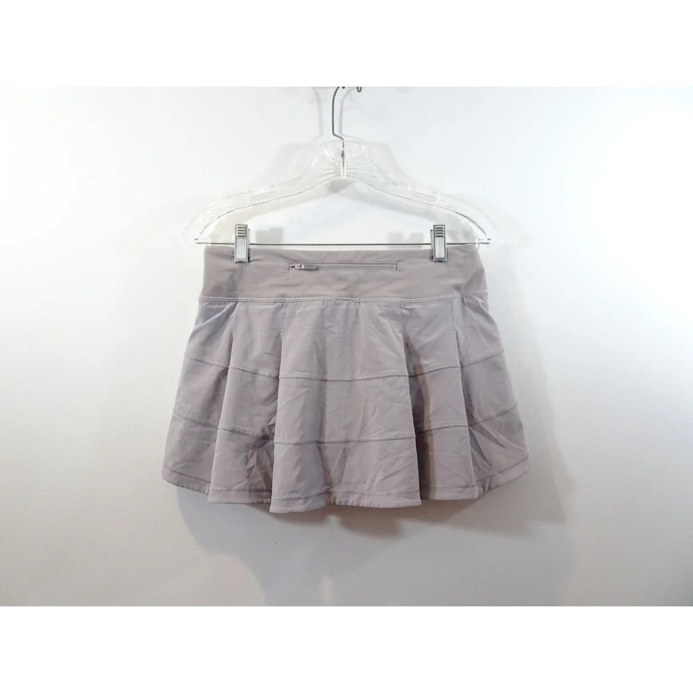 Lululemon Pace Setter Skirt Lavender Grey Athletic Tennis Running Skort Tiered